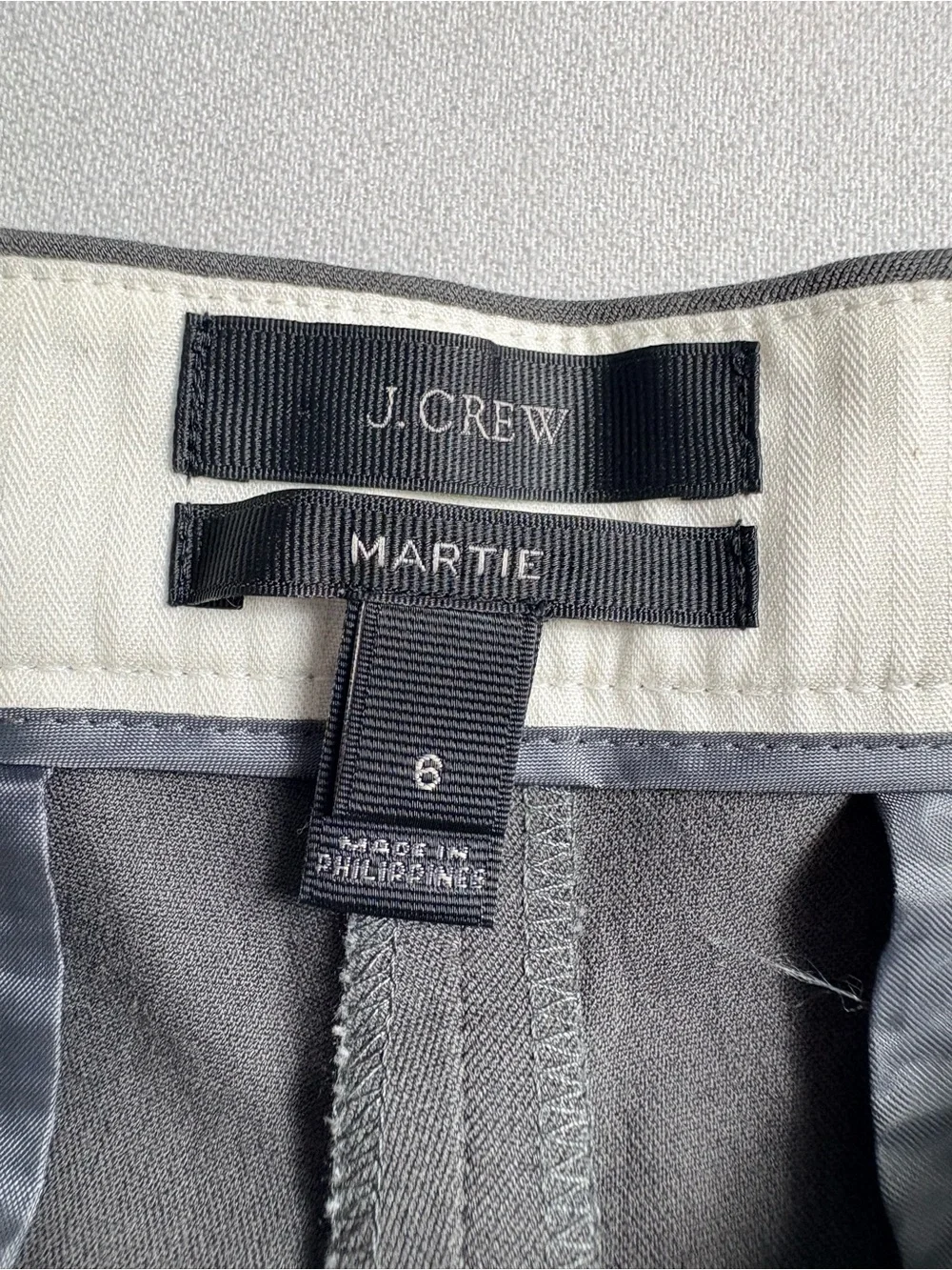 J. Crew Gray Straight-Leg Cropped Dress Pants Side Zipper Size 6